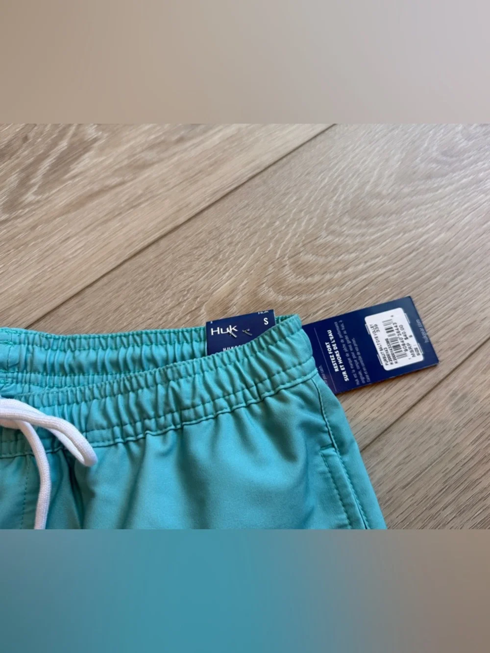 Huk Men’s Size S Pursuit Salt Dye Volley Swim Trunks Fishing Shorts Blue Aqua